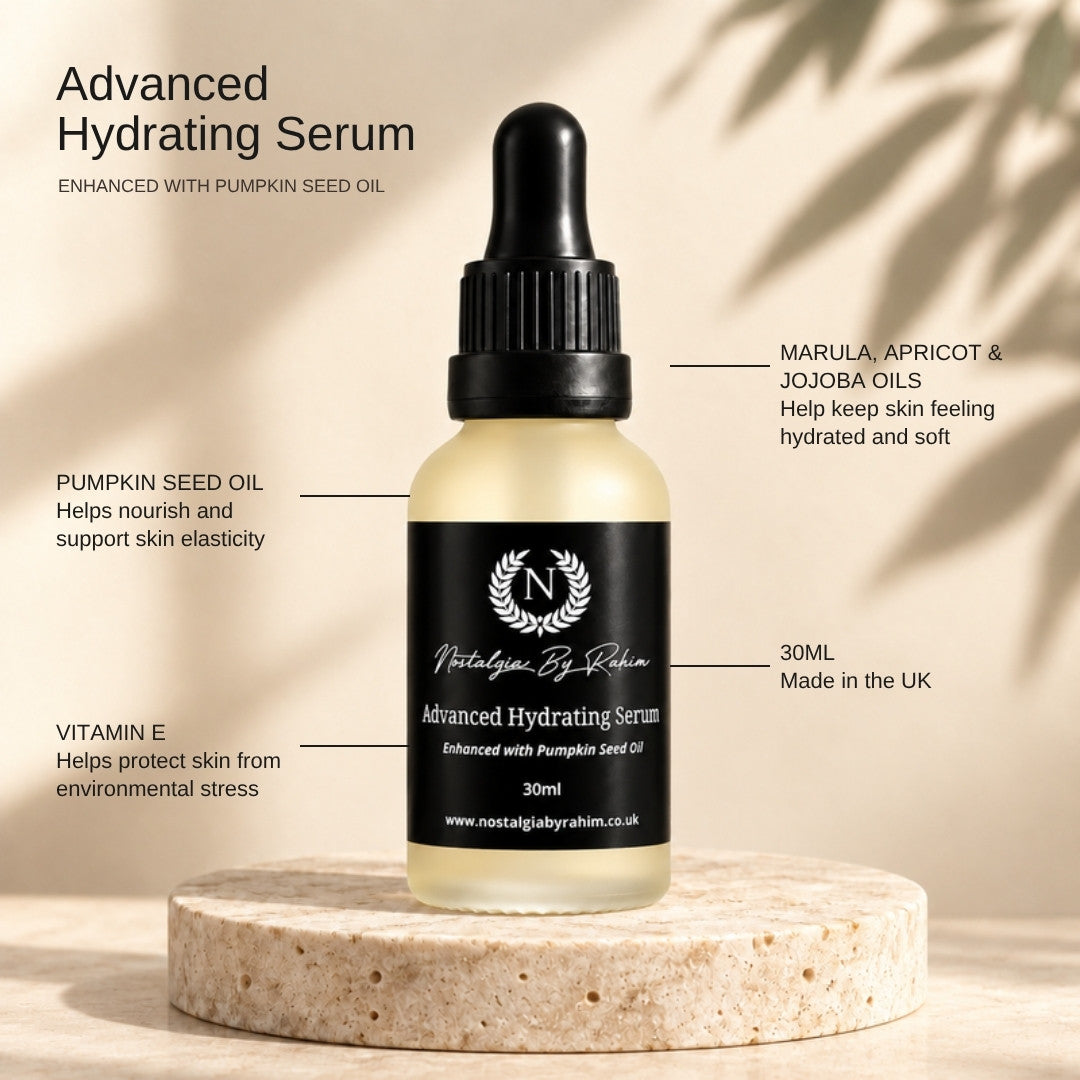 Advanced Hydrating Serum Enhanced with Pumpkin Seed Oil key ingredients
