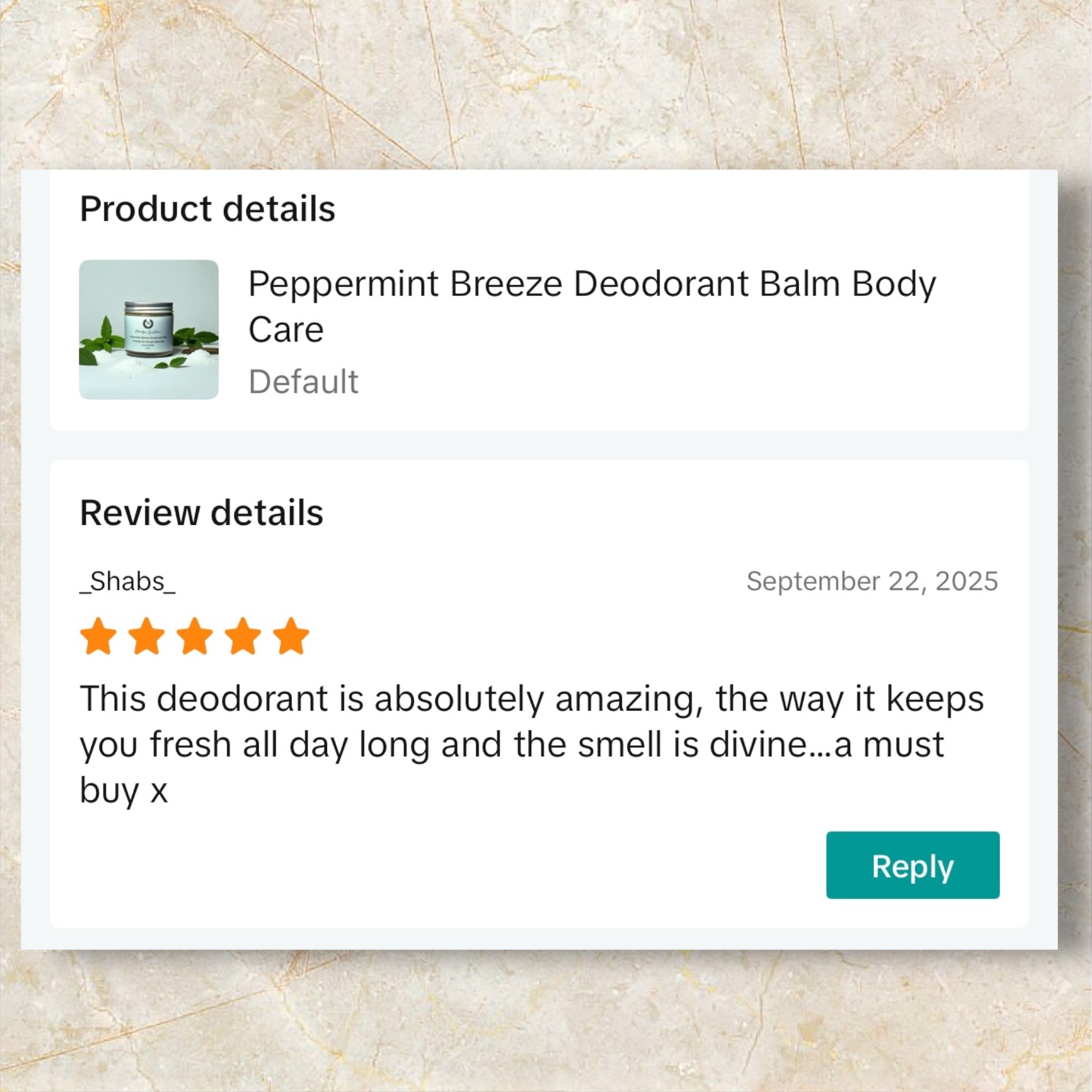 Peppermint Breeze Deodorant 60ML
